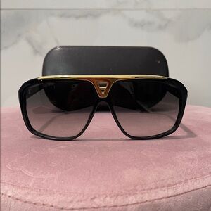 Louis Vuitton Black and Gold Sunglasses